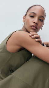 Mango dress sicily in Khaki - D2