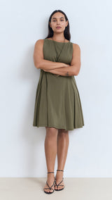 Mango dress sicily in Khaki - D3