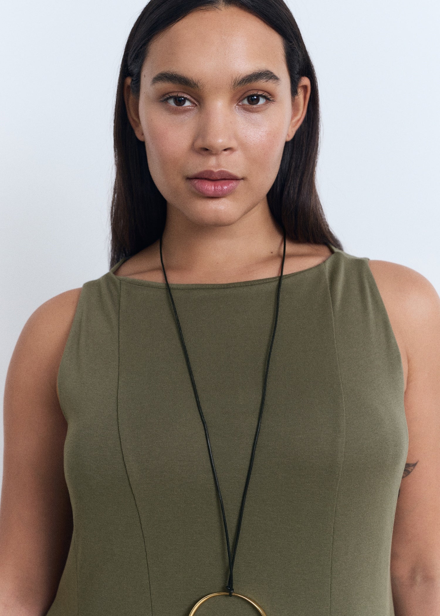 Mango dress sicily in Khaki - D4