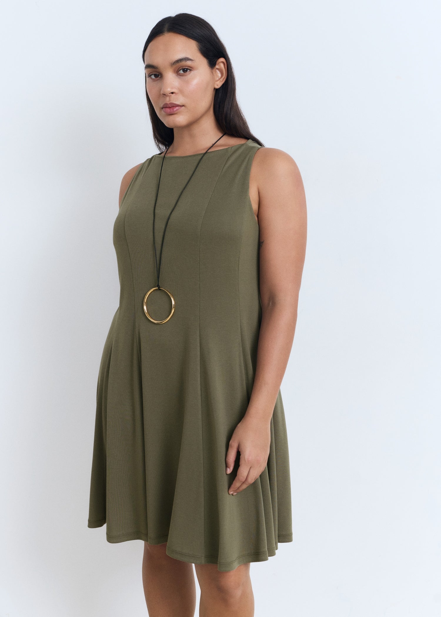 Mango dress sicily in Khaki - D5