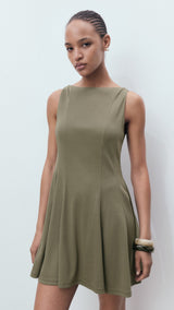 Mango dress sicily in Khaki
