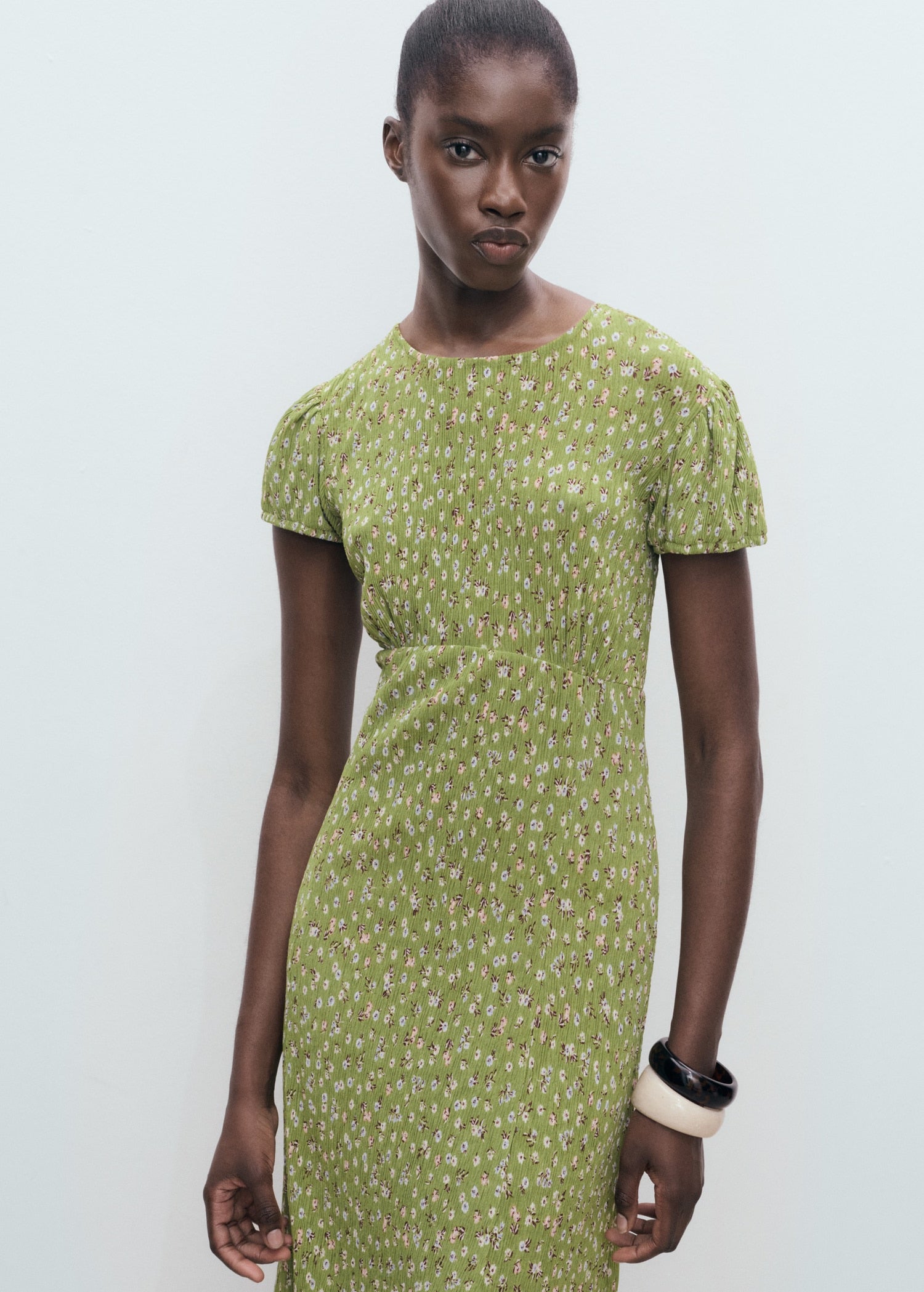 Mango dress pomelo in Green