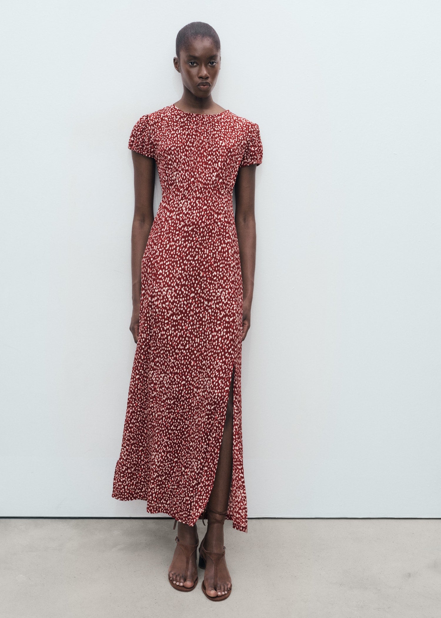 Mango dress pomelo in Burgundy - 99999999_01