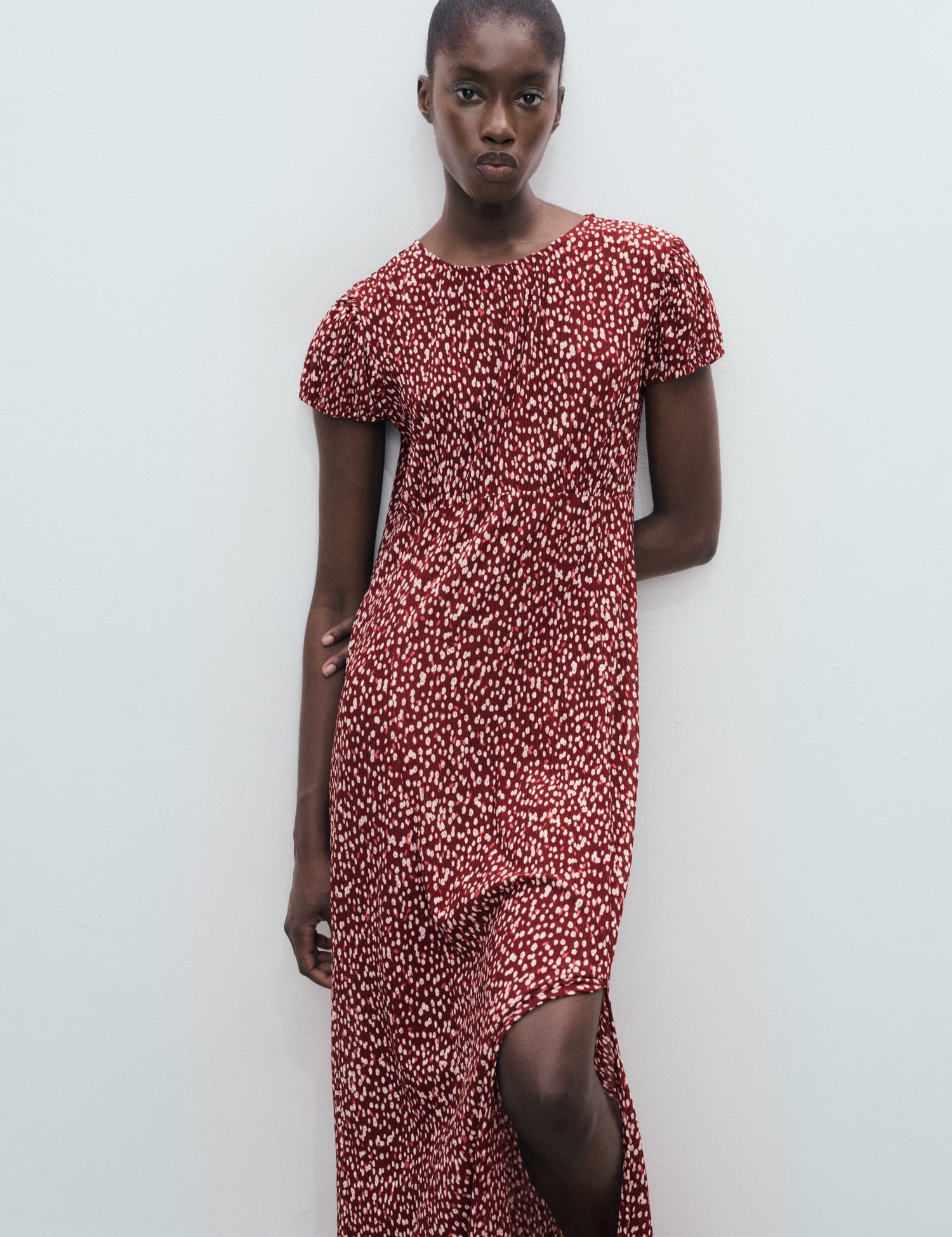 Mango dress pomelo in Burgundy