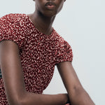 Mango dress pomelo in Burgundy - D1