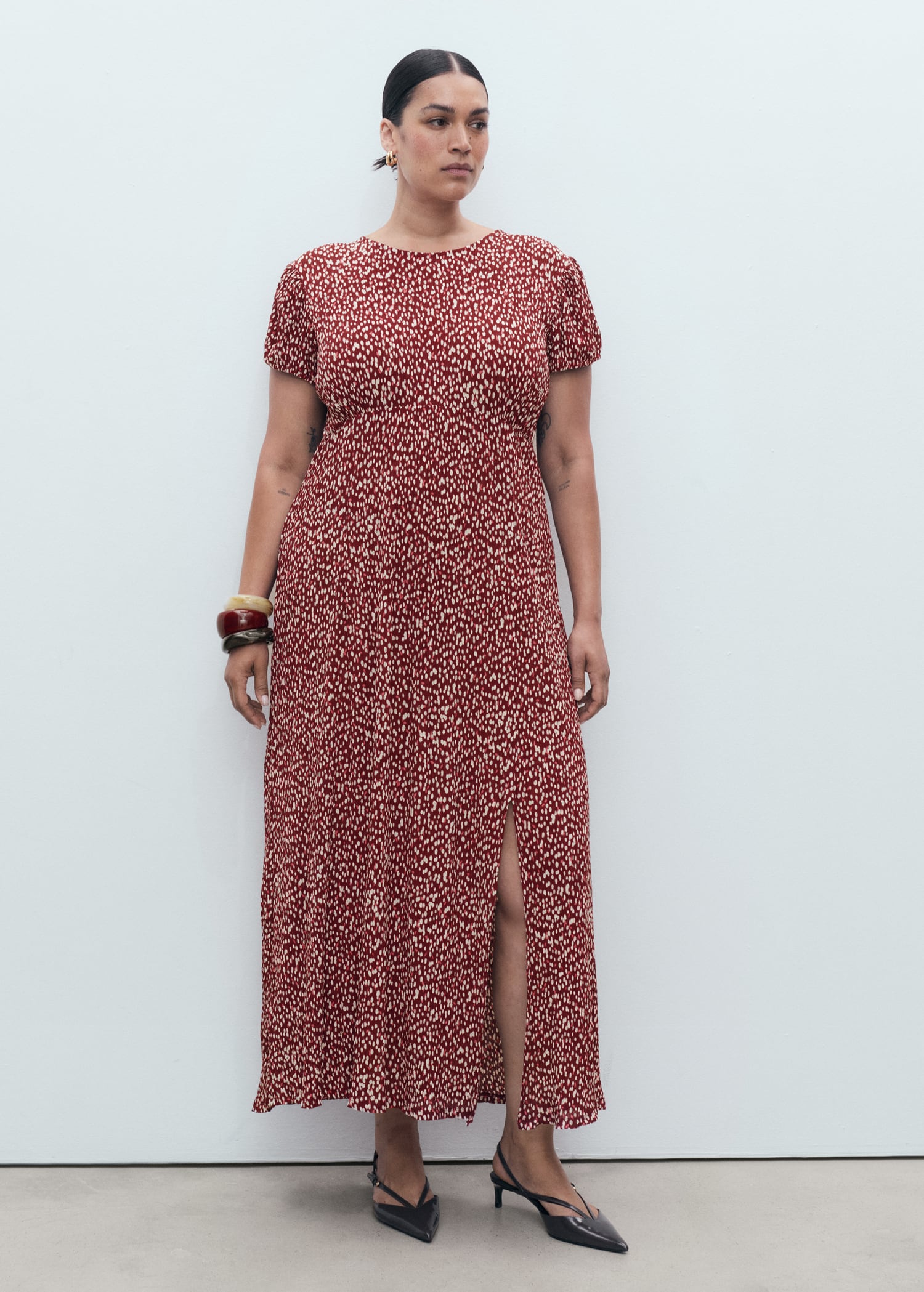 Mango dress pomelo in Burgundy - D3