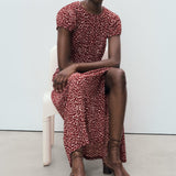 Mango dress pomelo in Burgundy - D6