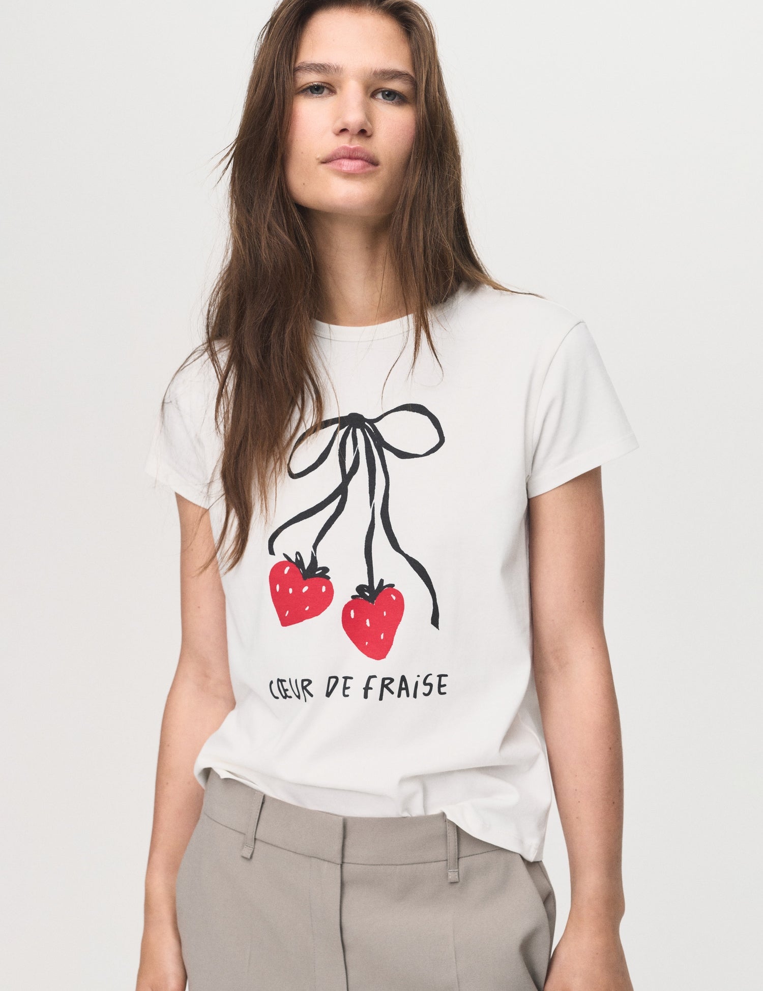 Mango t-shirt ilustra in White