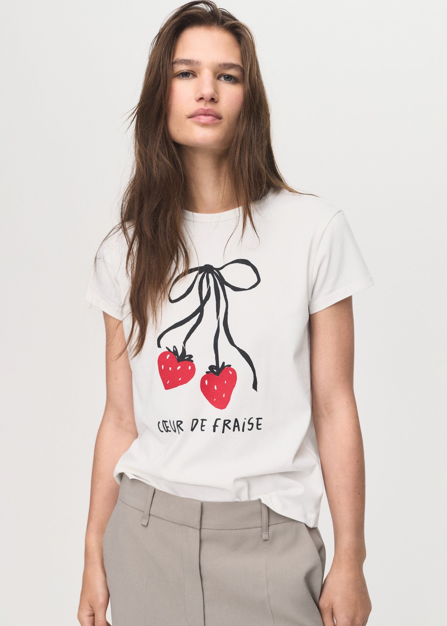 Mango t-shirt ilustra in White