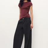 Mango t-shirt jani in Burgundy - 99999999_01