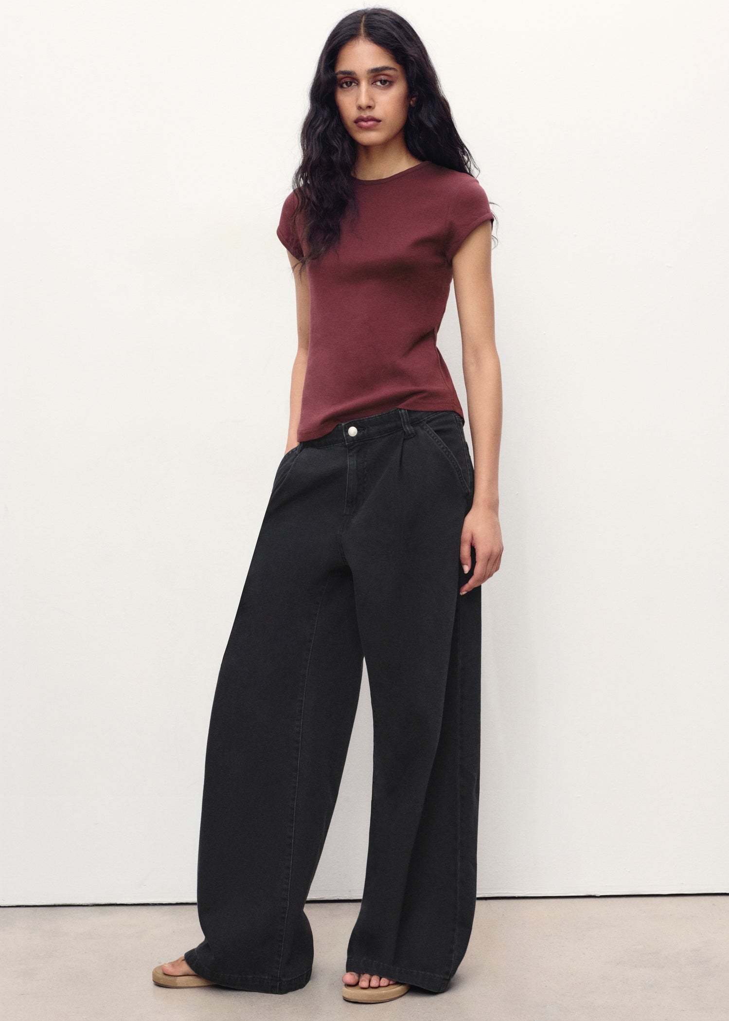 Mango t-shirt jani in Burgundy - 99999999_01