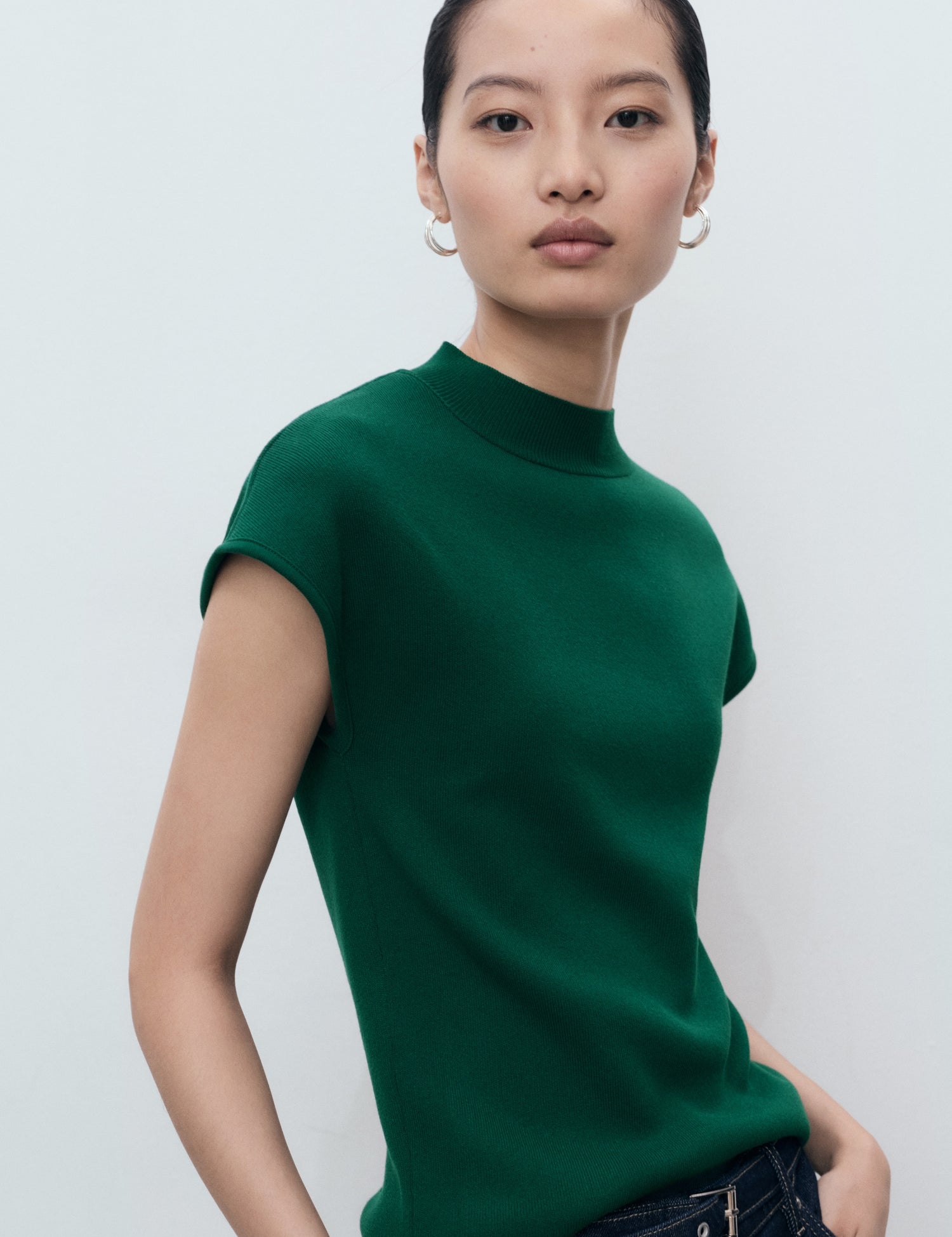 Mango sweater dumin in Bottle Green