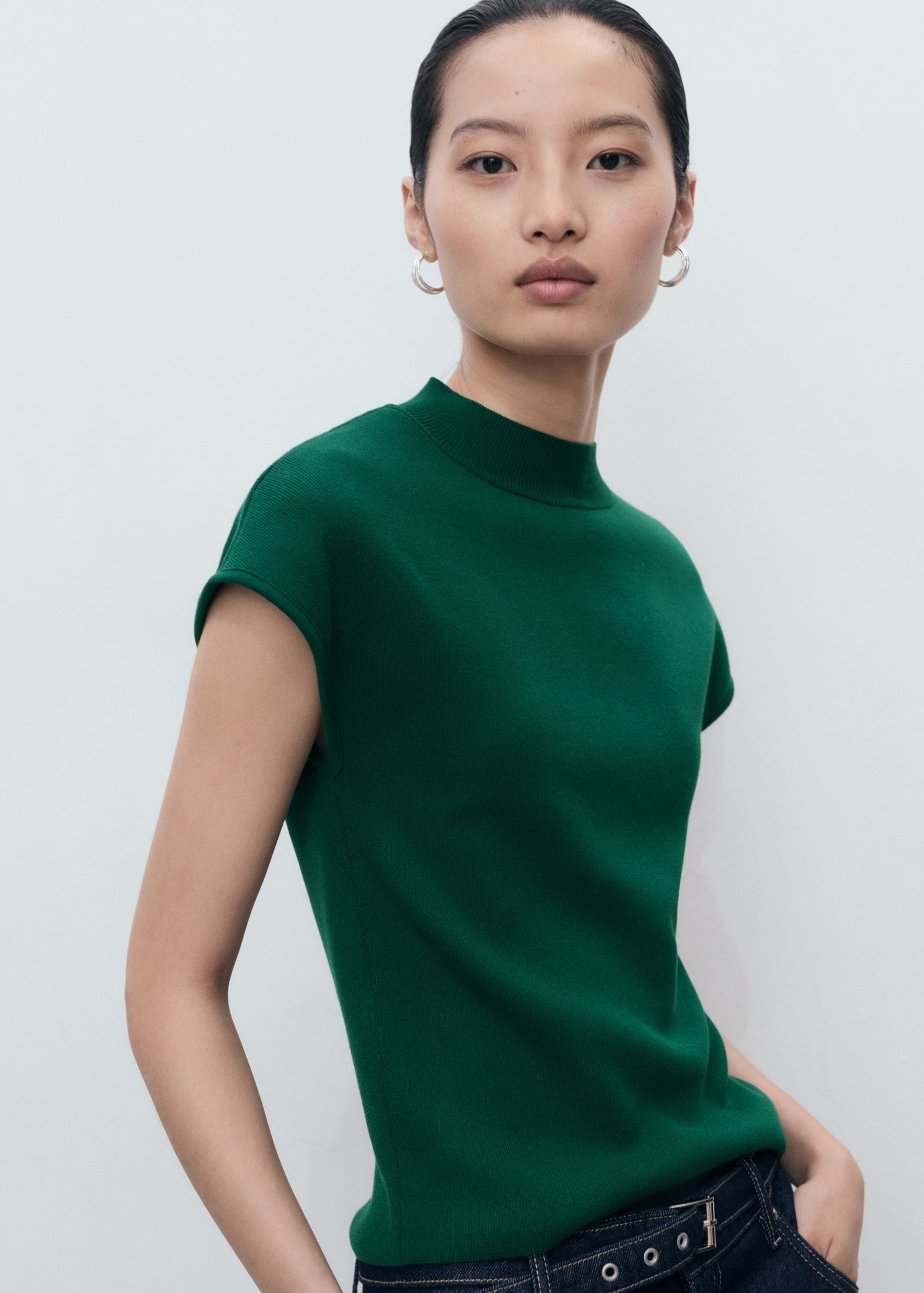 Mango sweater dumin in Bottle Green