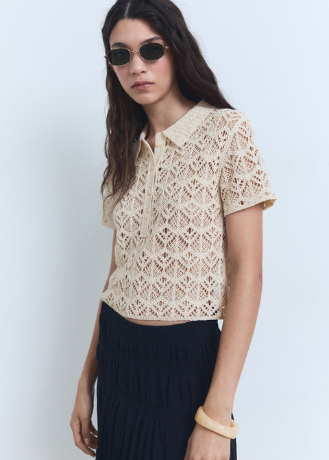 Mango sweater bermudas in raw