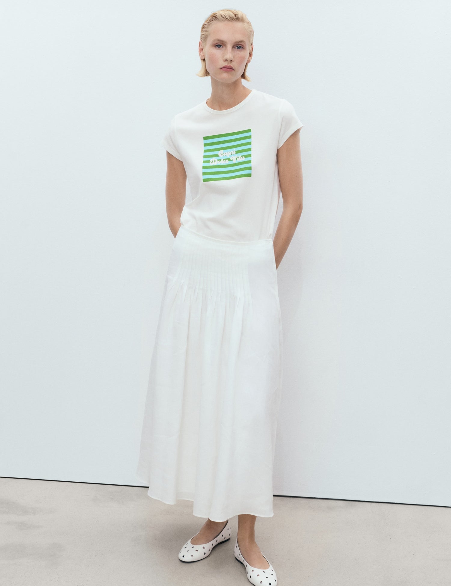 Mango t-shirt illustra in Pastel Green - 99999999_01