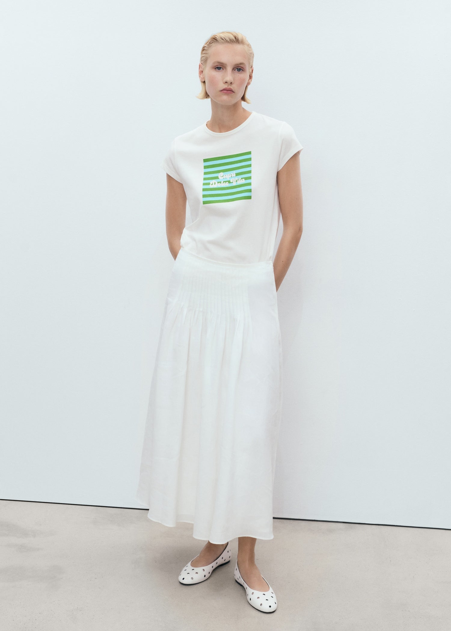 Mango t-shirt illustra in Pastel Green - 99999999_01