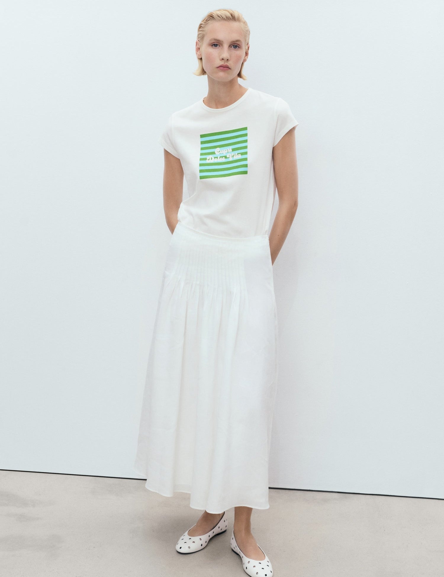 Mango t-shirt illustra in Pastel Green - 99999999_01