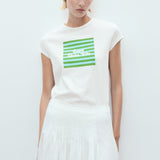 Mango t-shirt illustra in Pastel Green