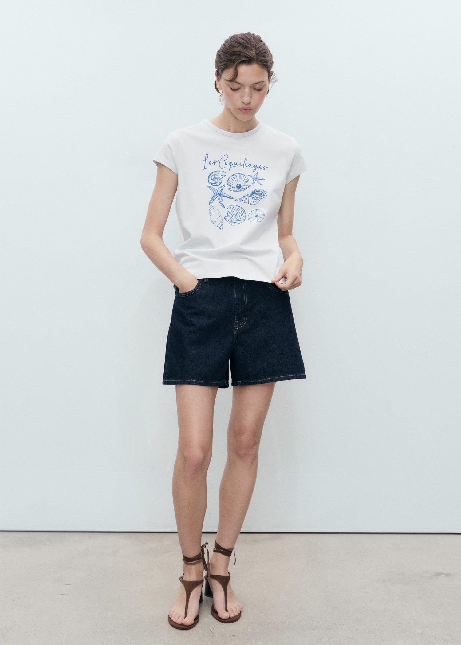 Mango t-shirt illustra in Blue - 99999999_01