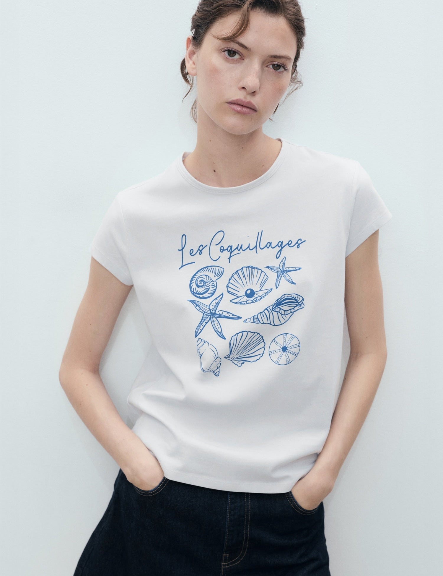 Mango t-shirt illustra in Blue