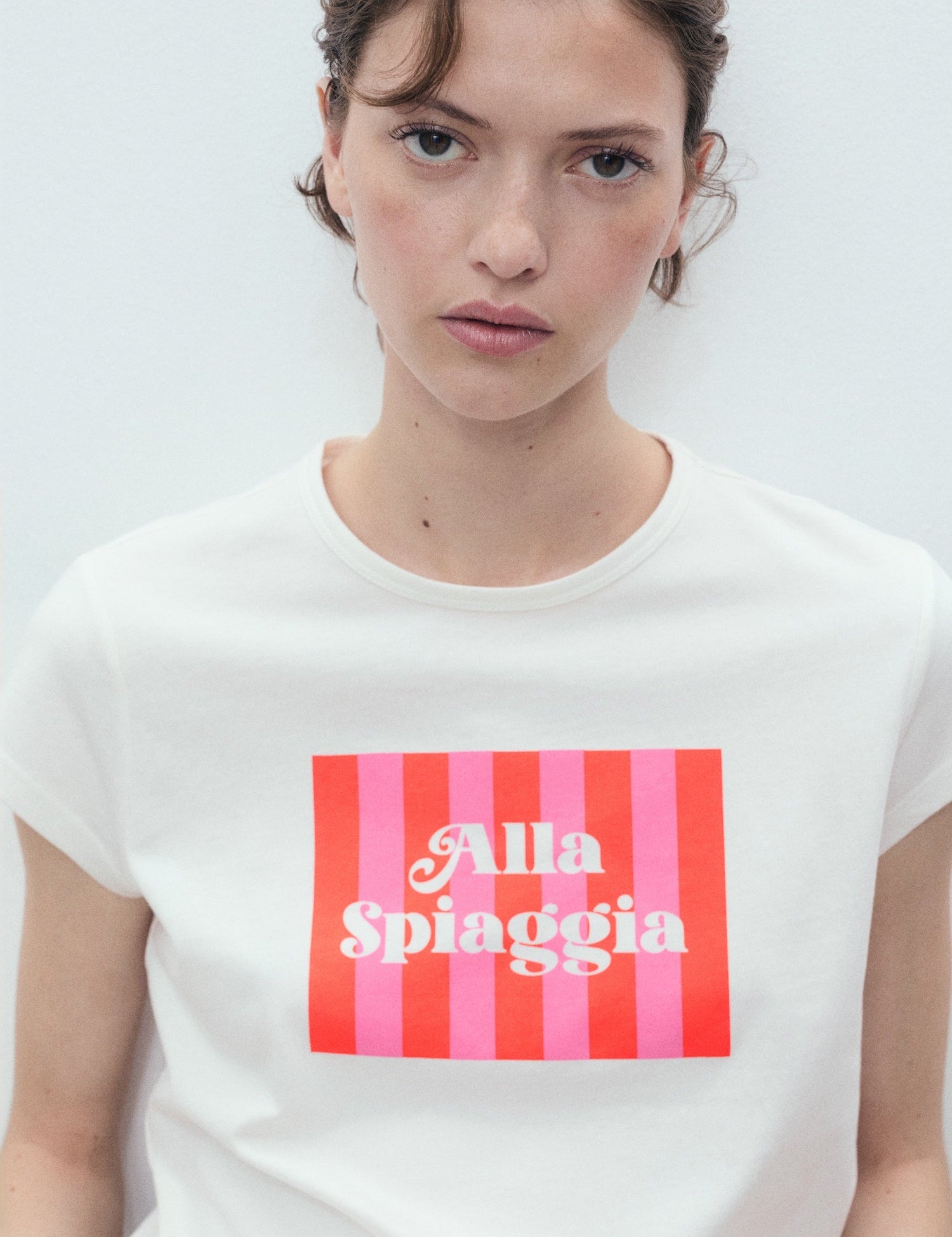 Mango t-shirt illustra in Red