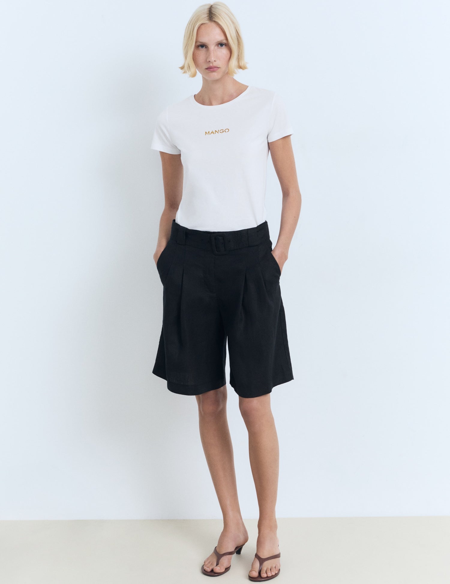 Mango t-shirt mangolog in White - 99999999_01