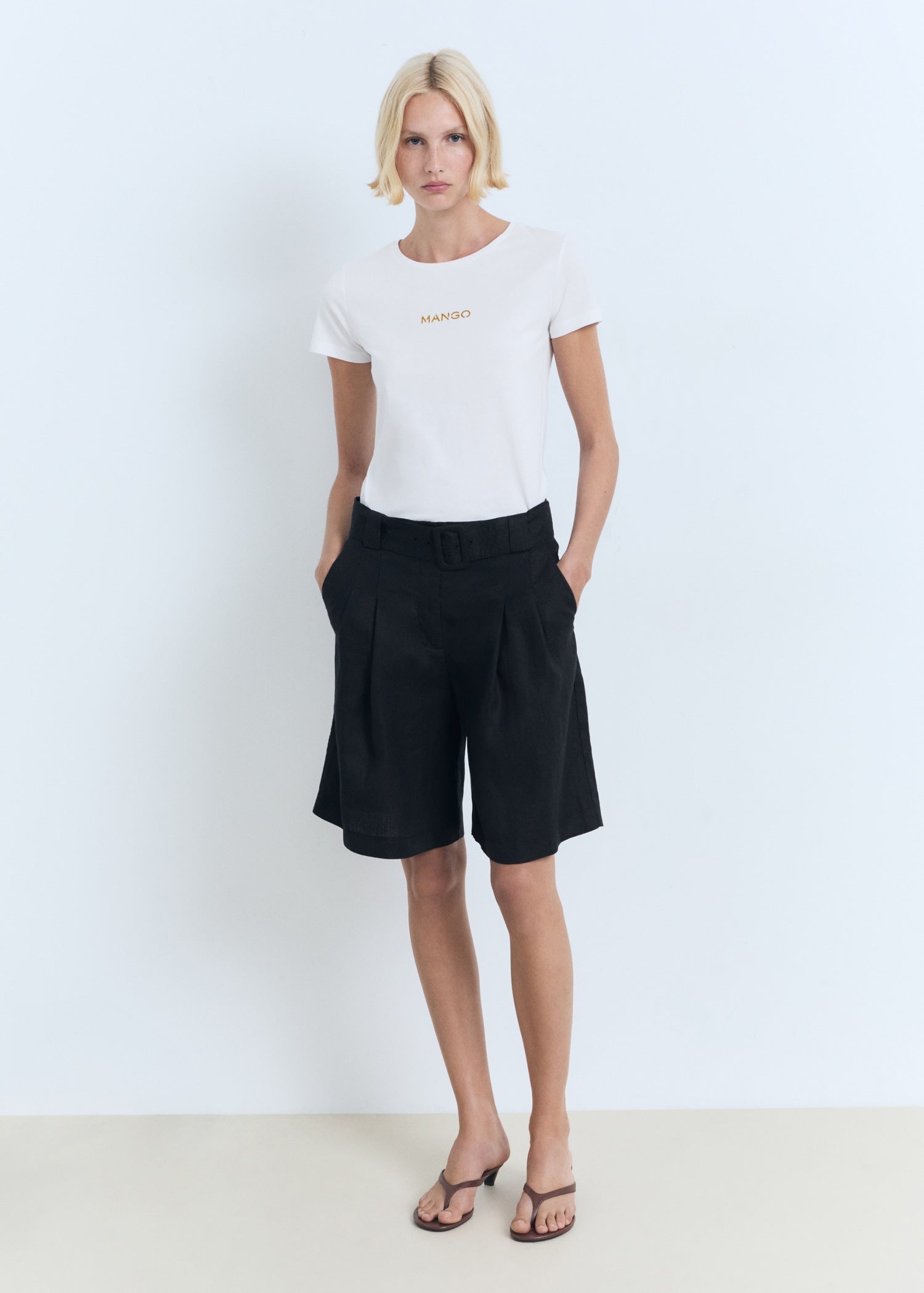 Mango t-shirt mangolog in White - 99999999_01