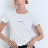 Mango t-shirt mangolog in White