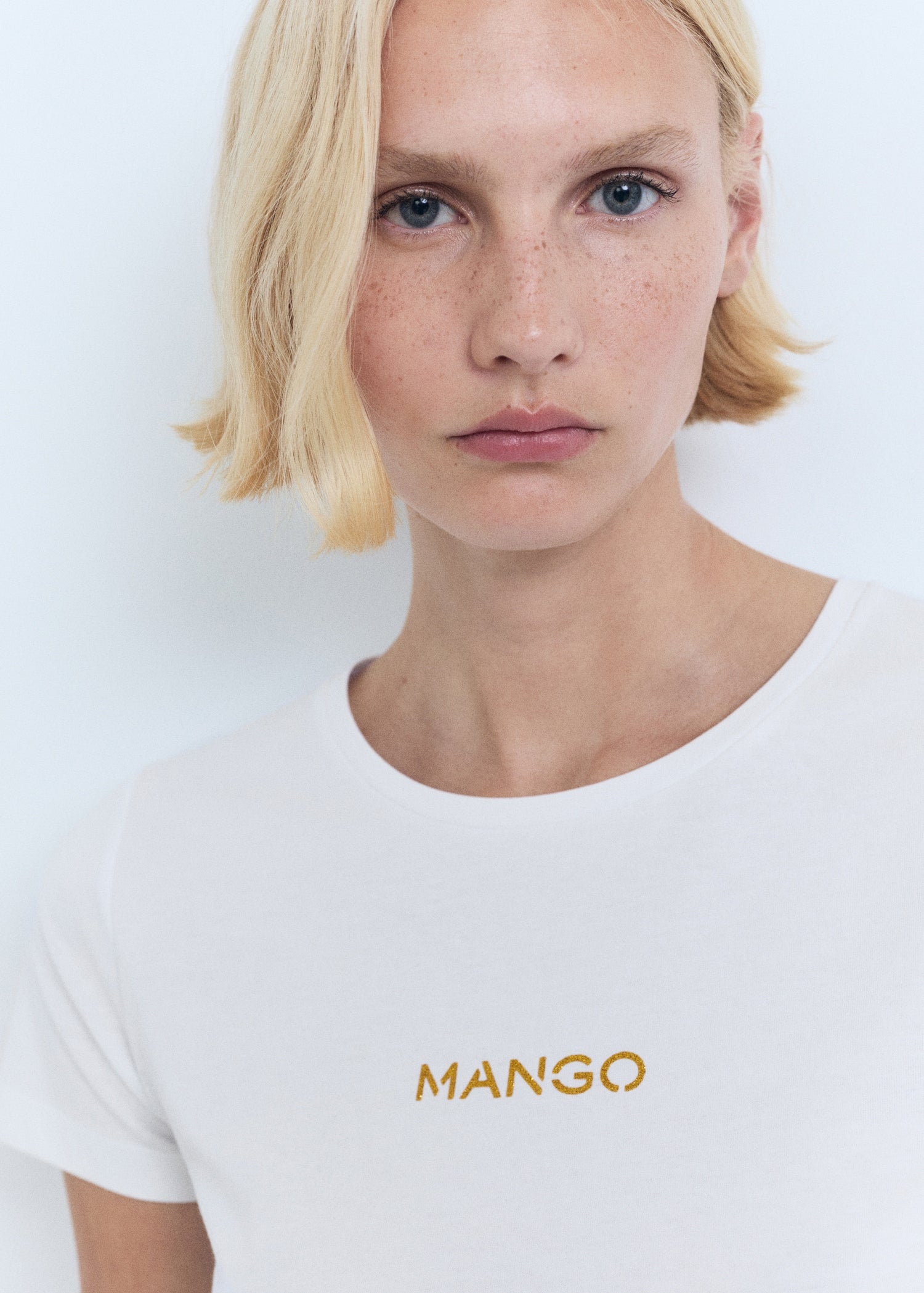 Mango t-shirt mangolog in White - D1