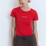 Mango t-shirt mangolog in Red