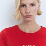 Mango t-shirt mangolog in Red - D1