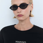 Mango t-shirt mangolog in Black