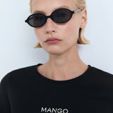 Mango t-shirt mangolog in Black