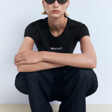 Mango t-shirt mangolog in Black - D2