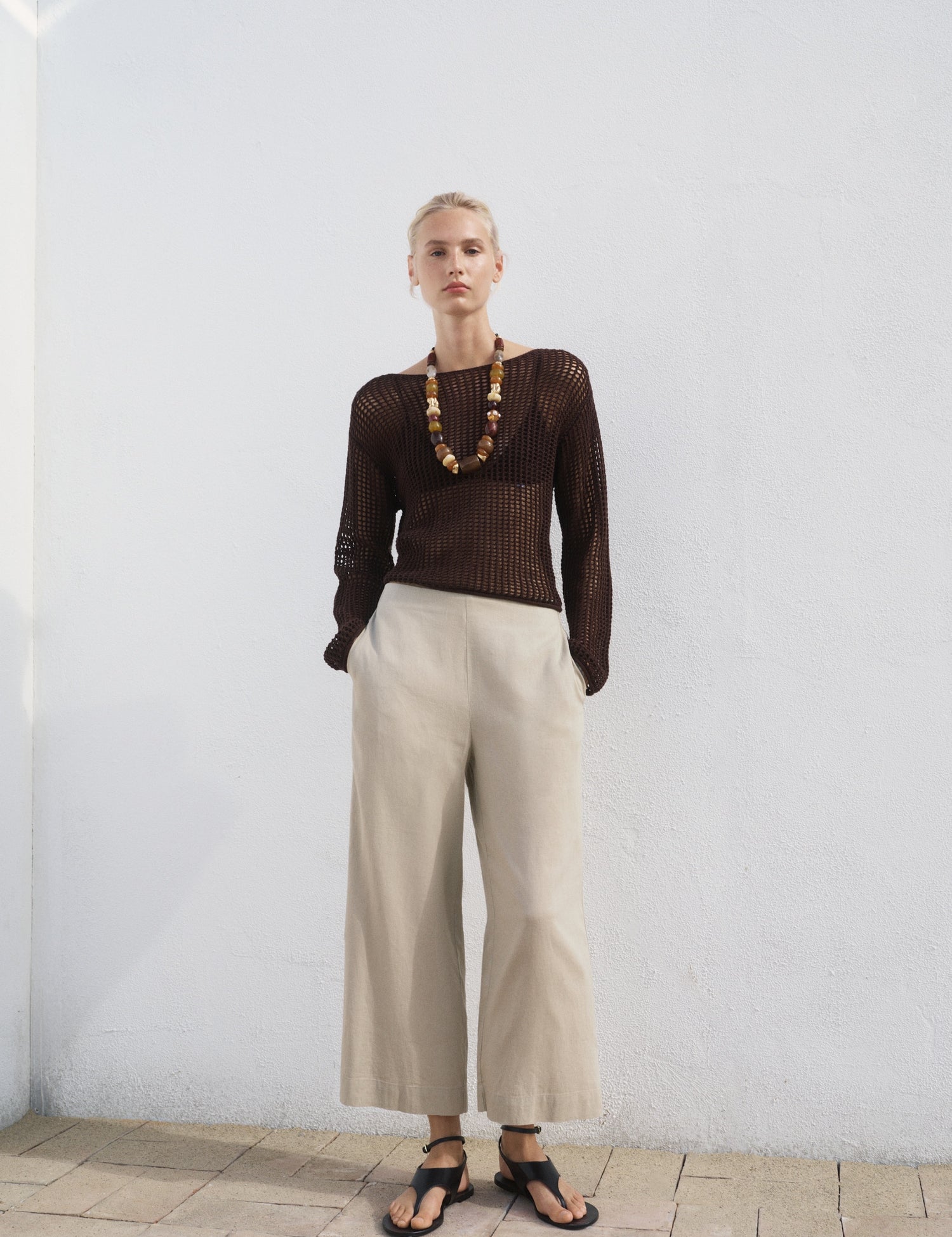 Mango trousers linovisf in Beige - 99999999_01