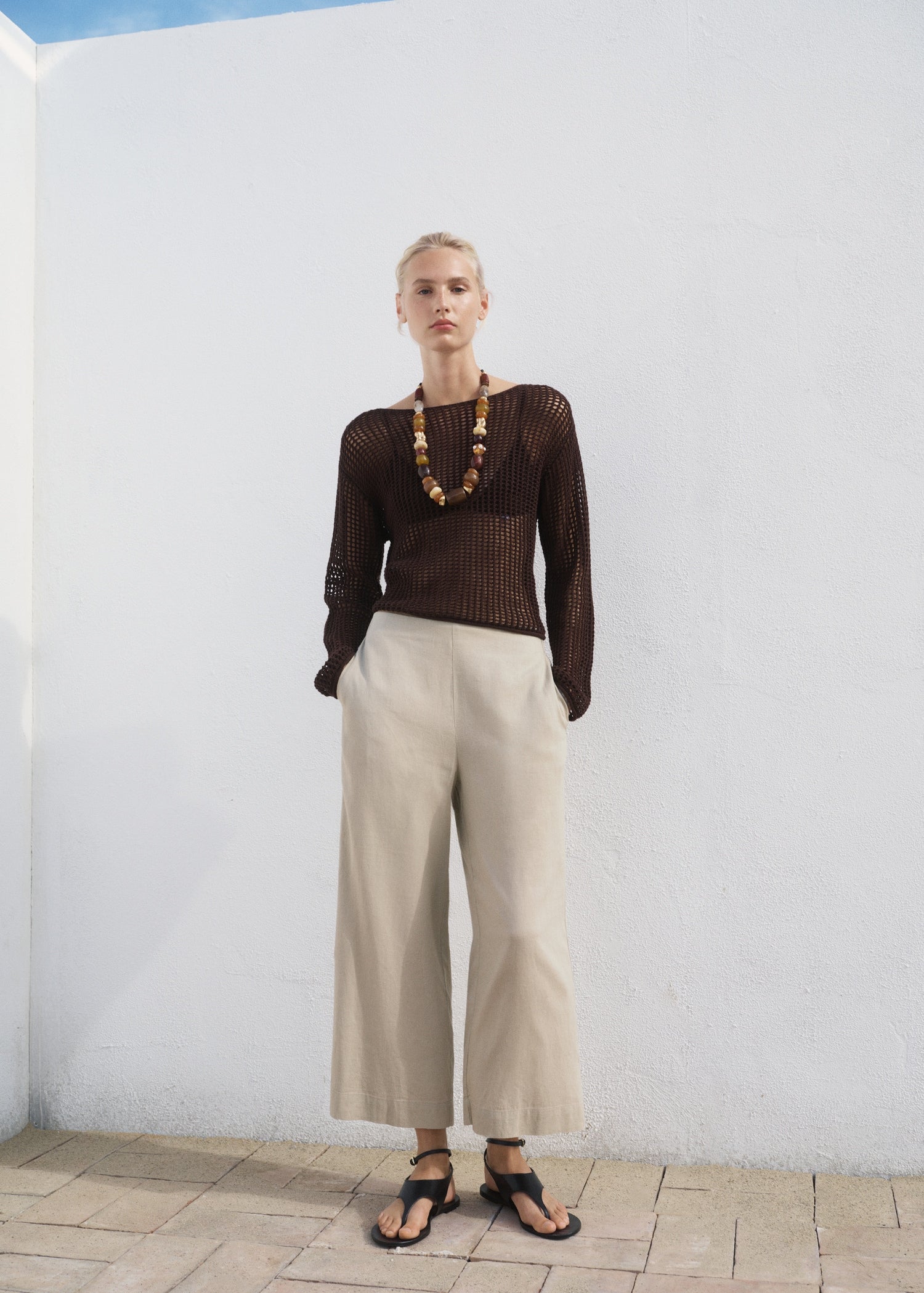Mango trousers linovisf in Beige - 99999999_01