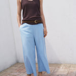 Mango trousers linovisf in Sky Blue