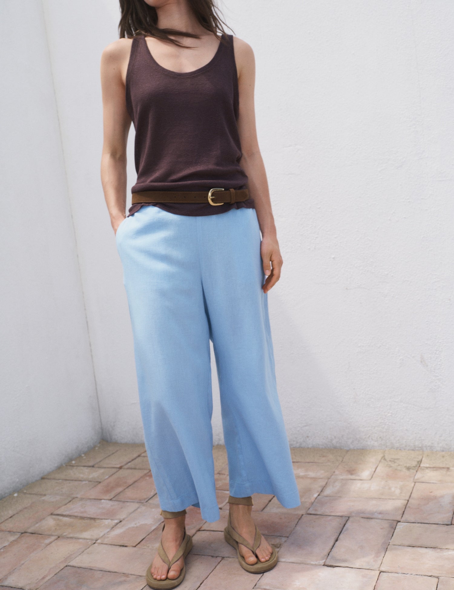 Mango trousers linovisf in Sky Blue
