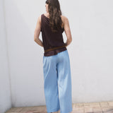 Mango trousers linovisf in Sky Blue - R
