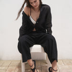 Mango trousers linovisf in Black - D2