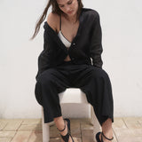 Mango trousers linovisf in Black - D2