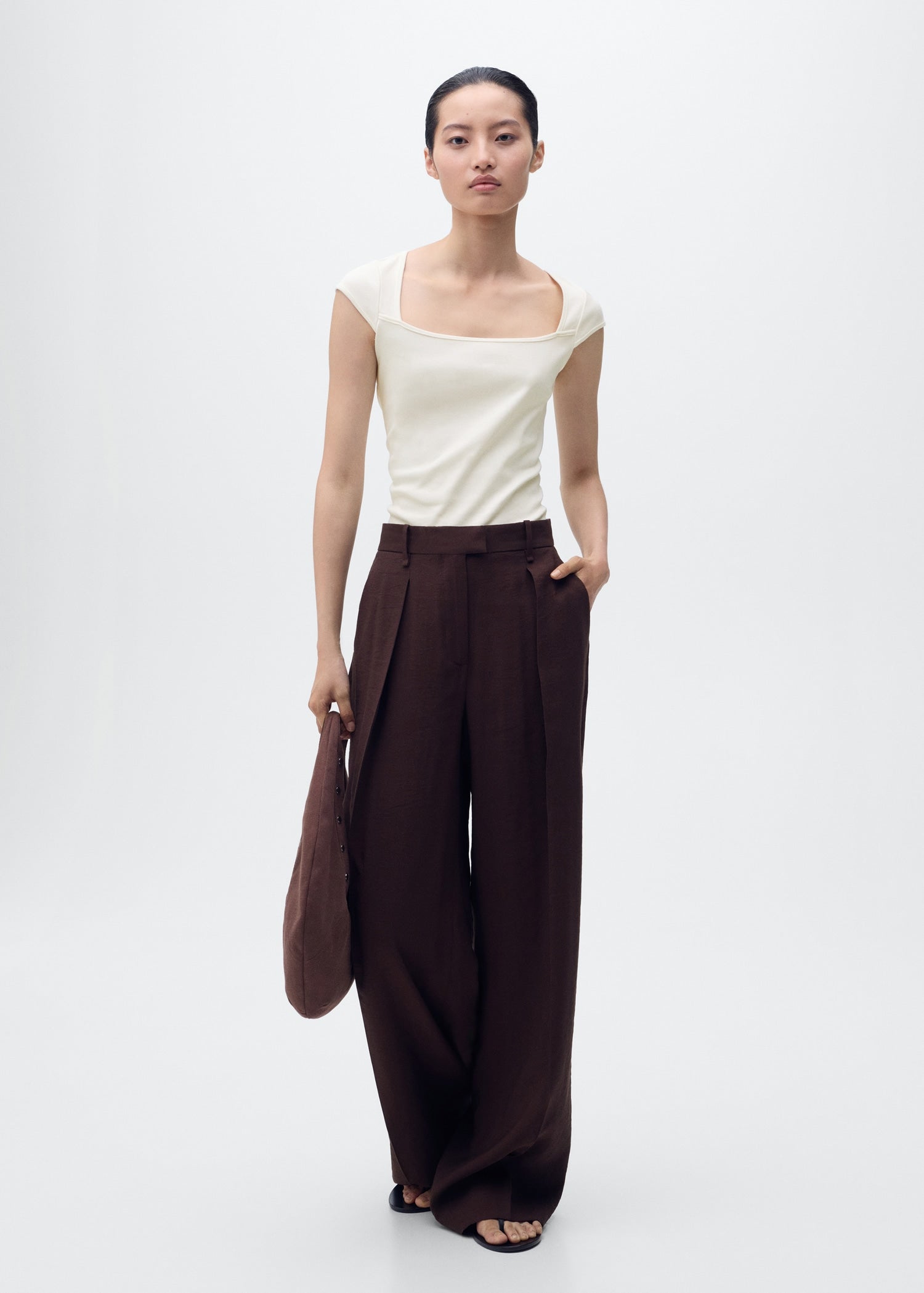 Mango t-shirt agnes in Off White - 99999999_01