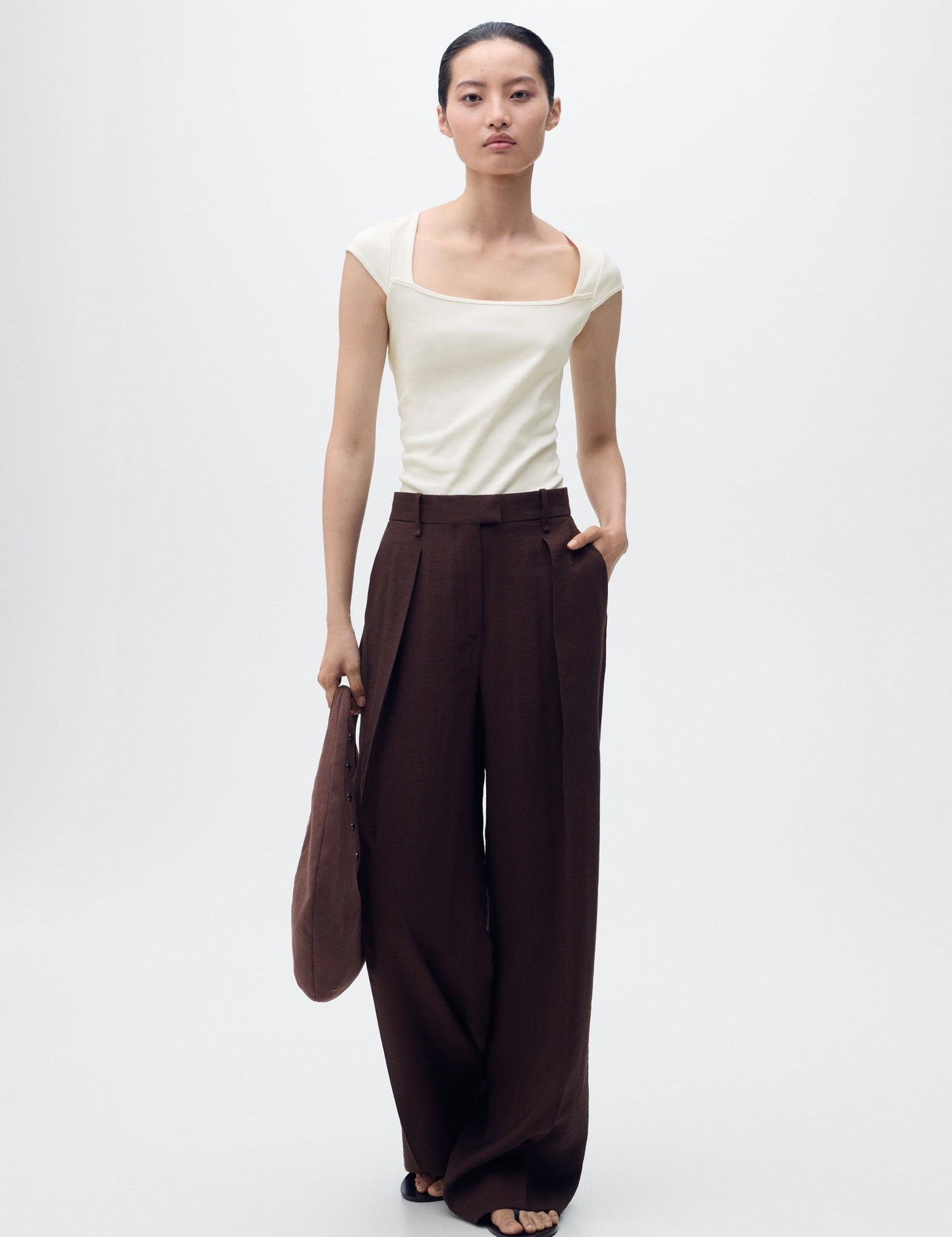 Mango t-shirt agnes in Off White - 99999999_01