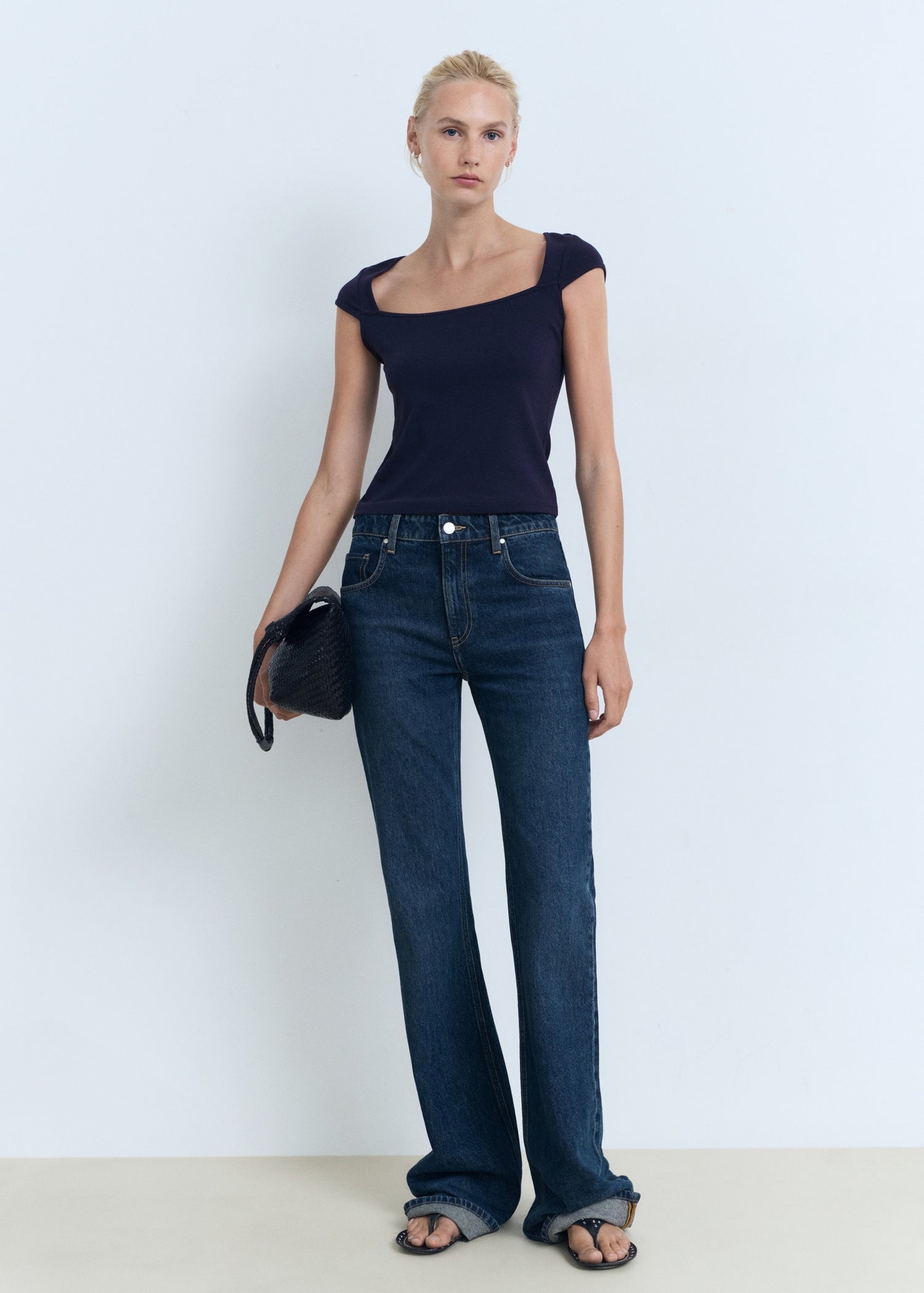 Mango t-shirt agnes in Navy - 99999999_01