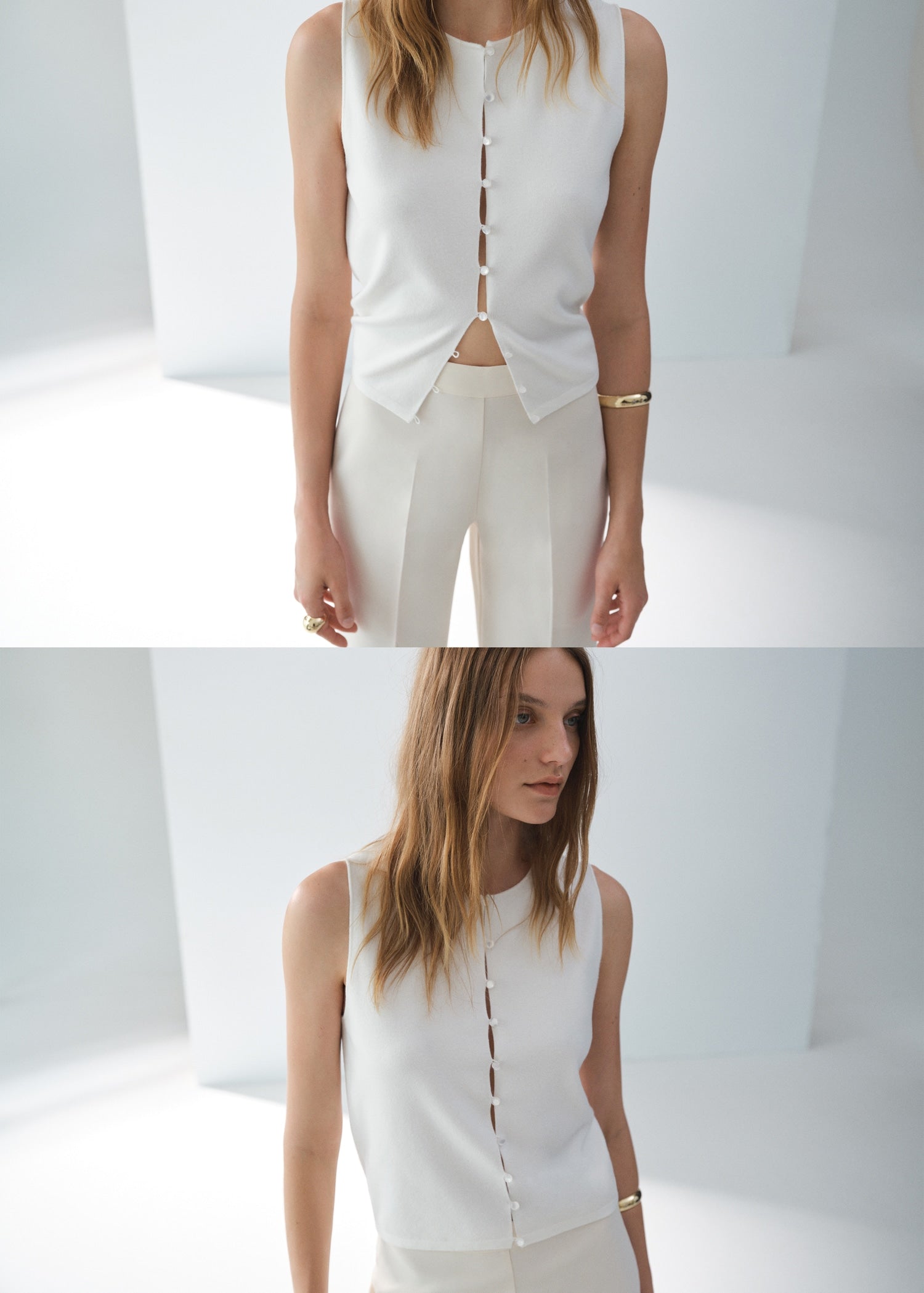 Mango vest drop in White - D6