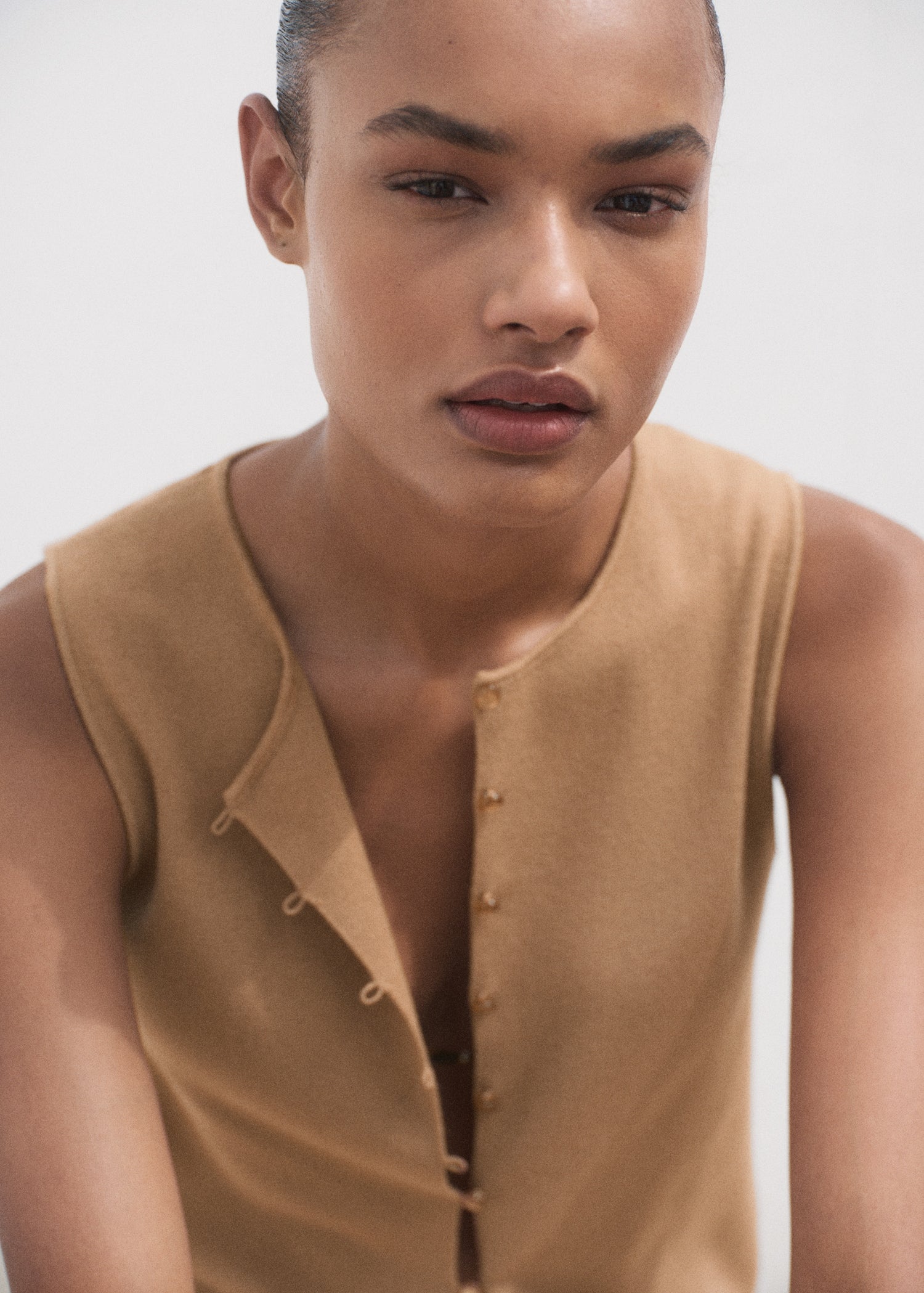 Mango vest drop in Camel - D1