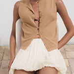 Mango vest drop in Camel - D6