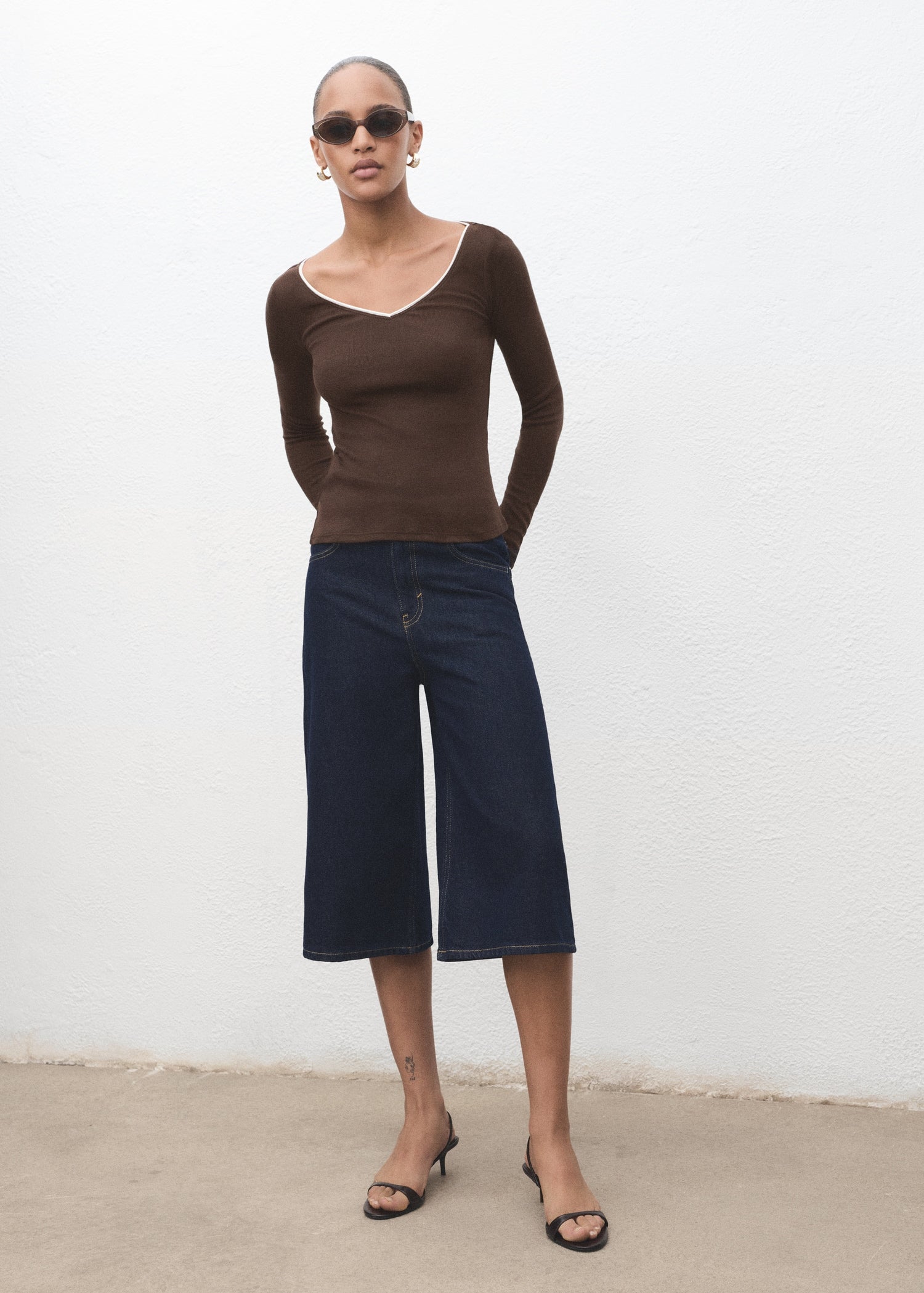 Mango t-shirt janet in Brown - 99999999_01