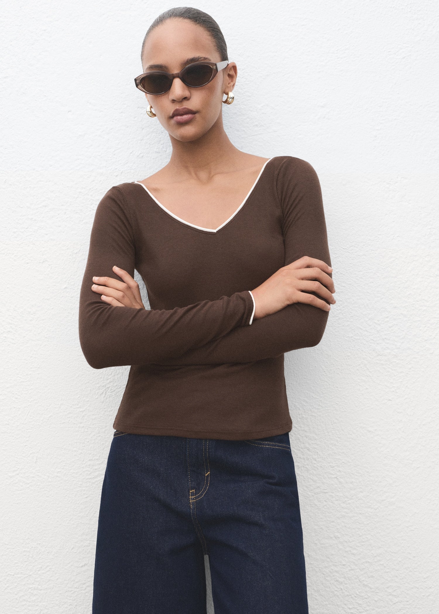 Mango t-shirt janet in Brown