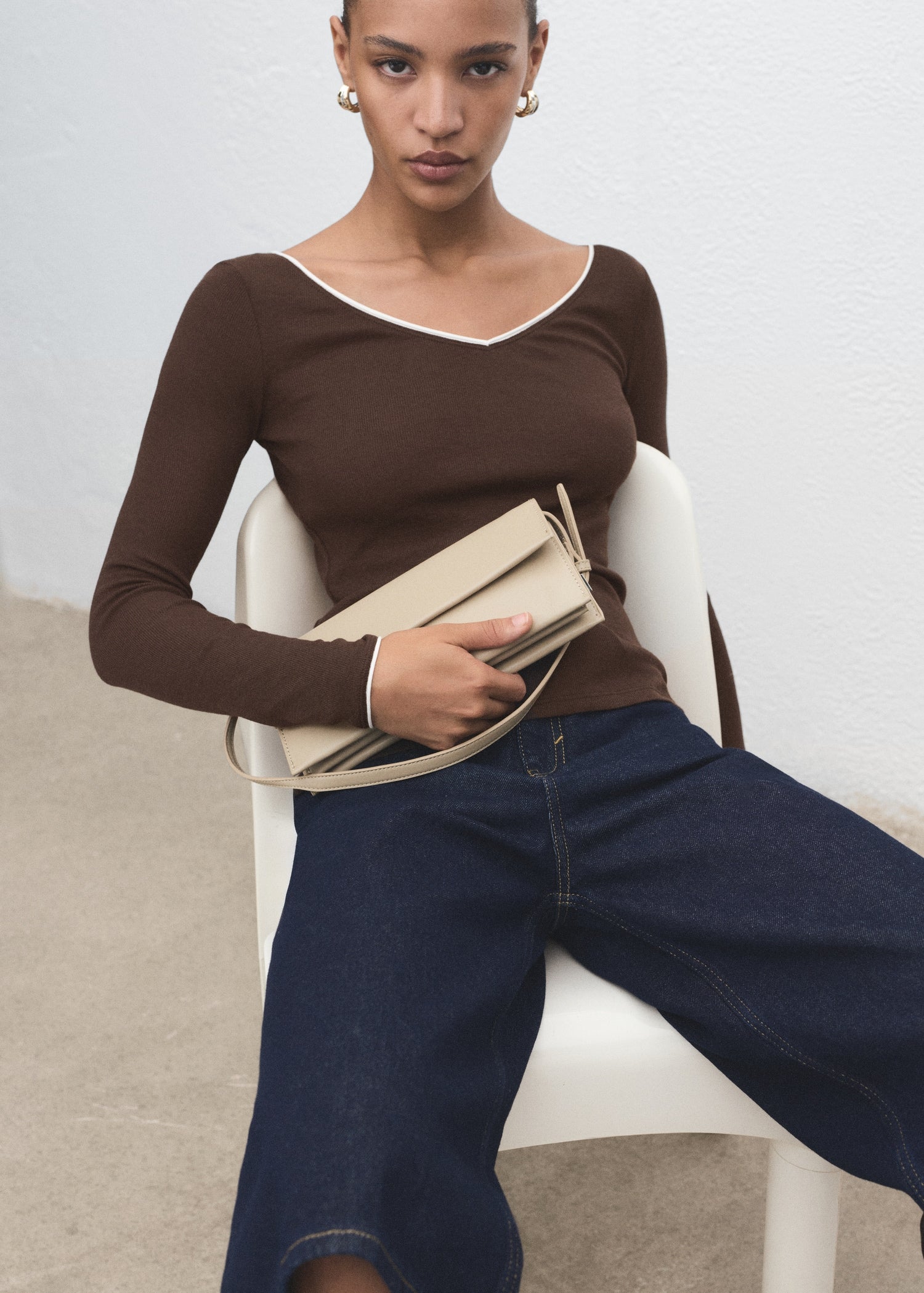 Mango t-shirt janet in Brown - D2